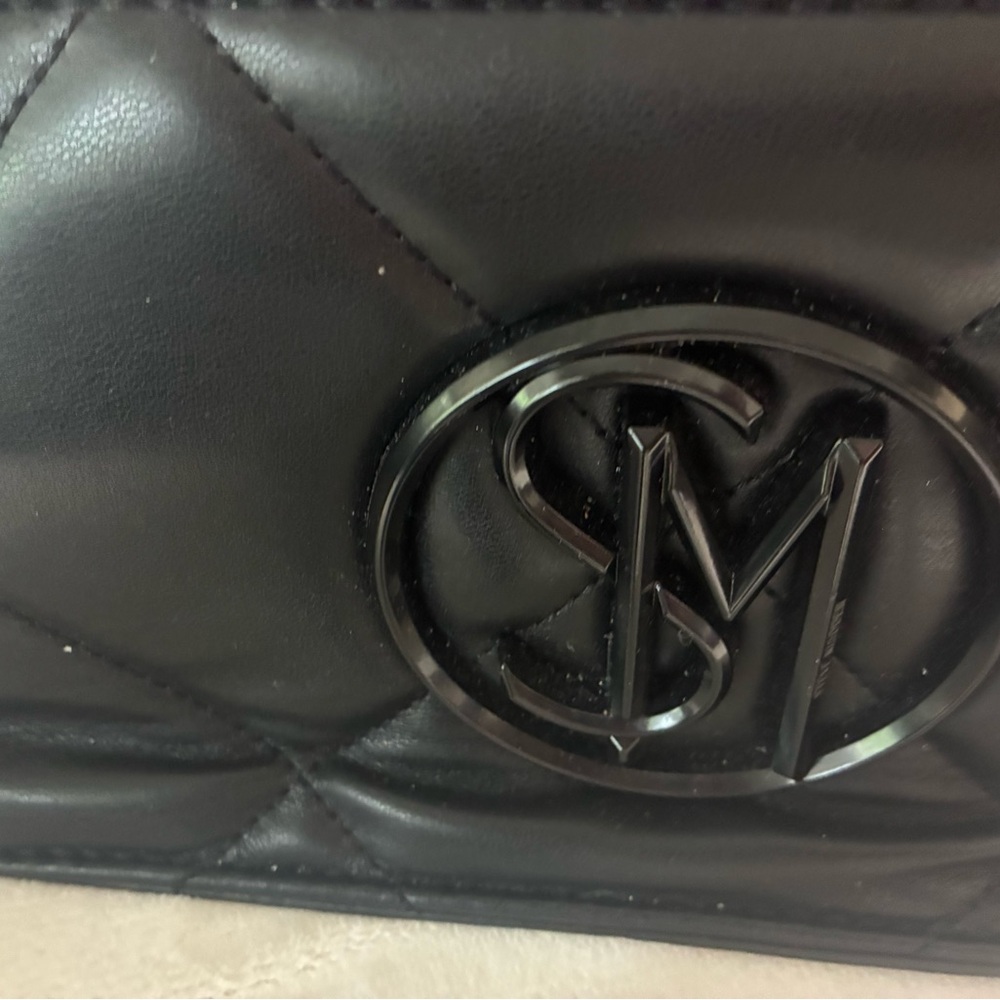 Steve Madden Black Clutch with Embossed Logo